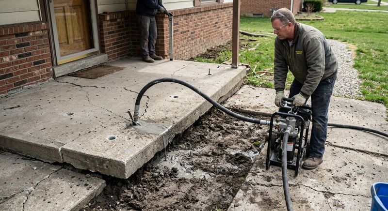 Concrete Patio Raising in Des Moines, IA